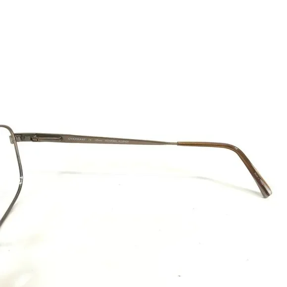 Charmant Eyeglasses Frames CH8177 BR Shiny Brown Gold Square Full Rim 58-19-145